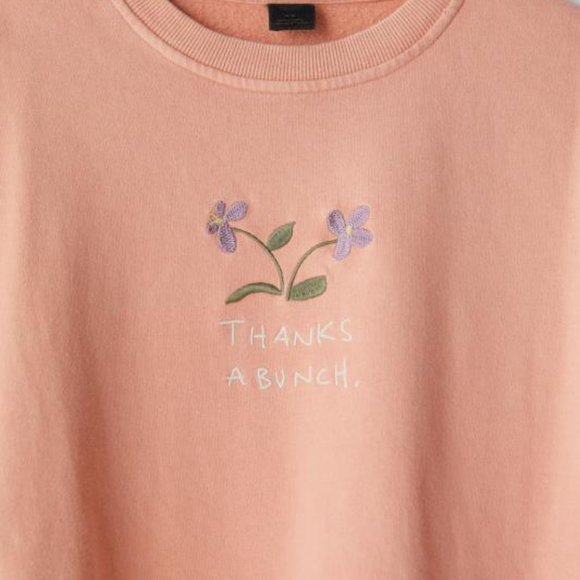 UO Thanks A Bunch Embroidered Crew Neck Sweatshirt - Picture 2 of 3